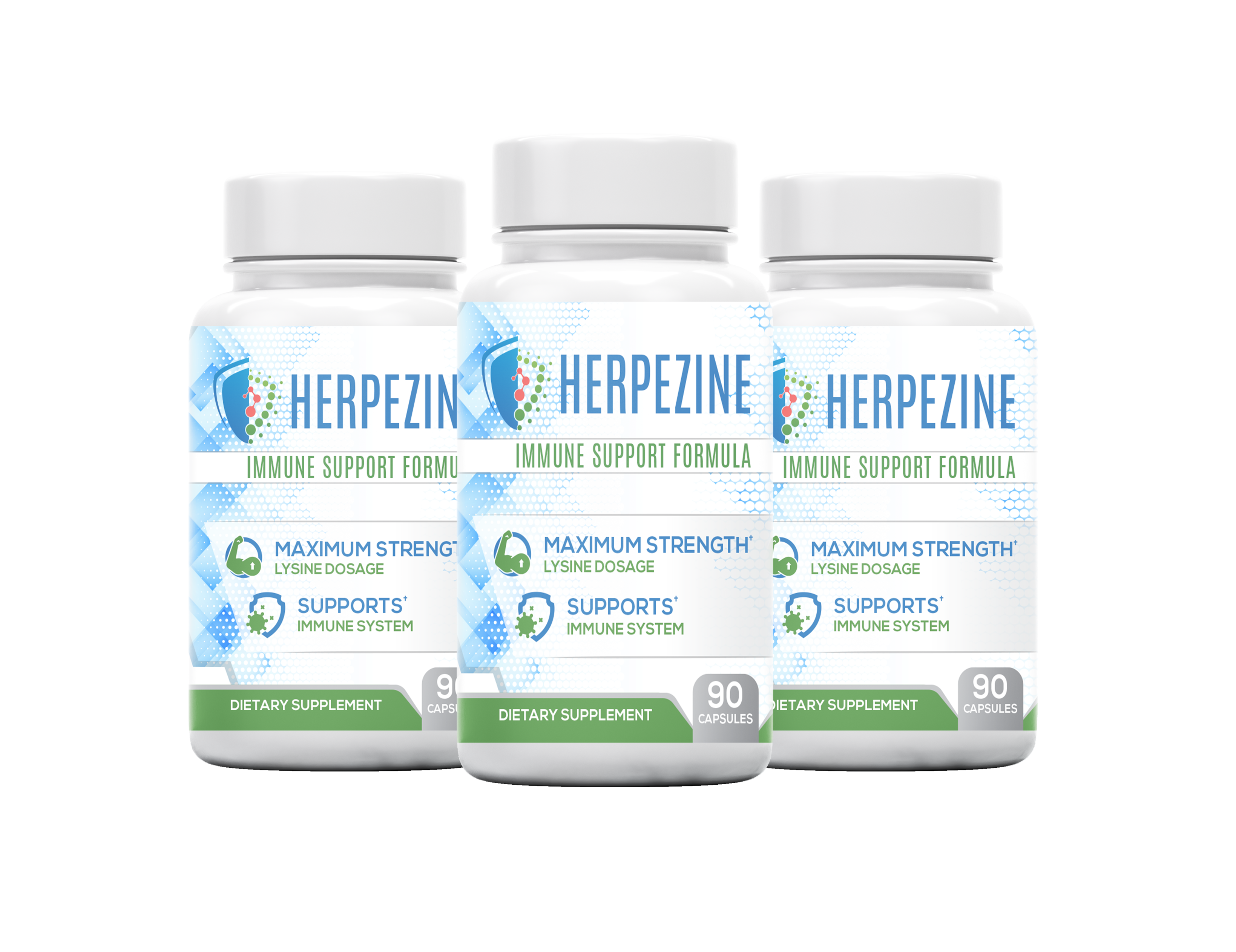 Herpezine - 3 bottles label